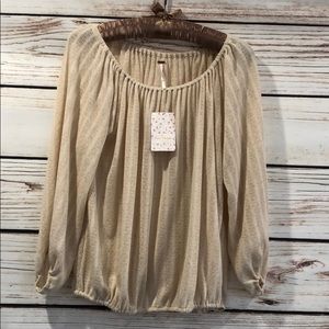 NWT Free People Size Medium ivory boho top